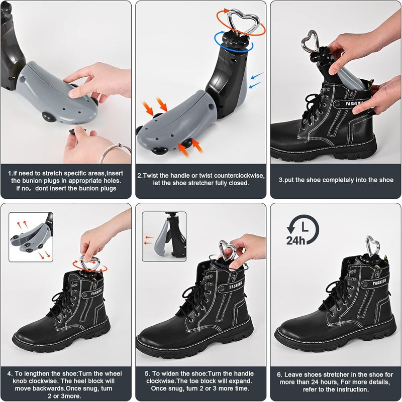 eachway Shoe Stretcher Women Men Professional Boot Stretcher Adjustable Width Length for Wide Feet (L (Wm's 11-14;men's 10-14) Grey1pcs) - Image 3